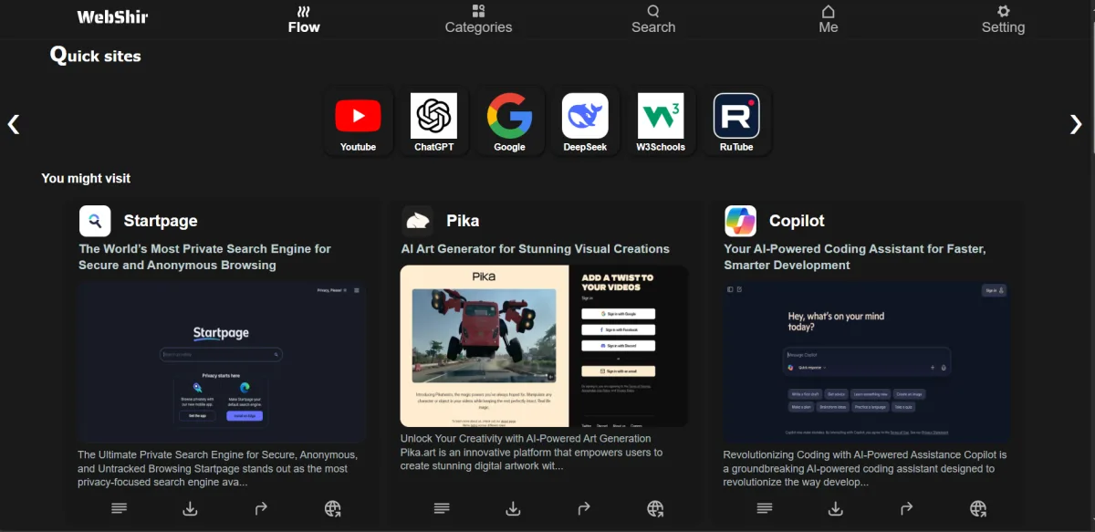 Find suitable websites and save easily